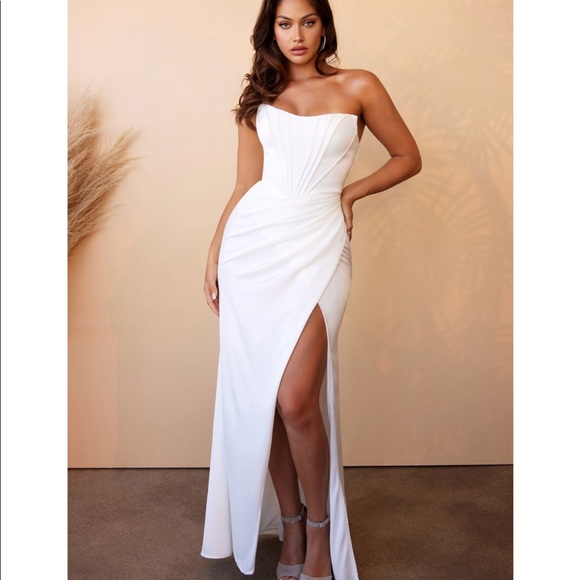 Satin Corset Bridal Gown - Picture 4 of 9